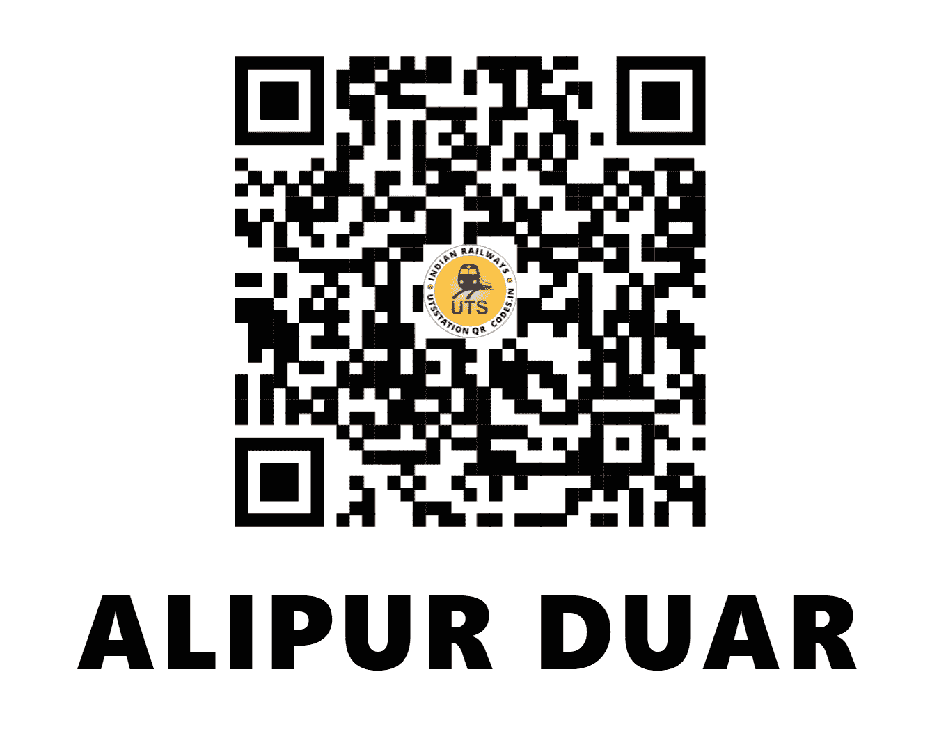 UTS QR Code for ALIPUR DUAR - APD (NF - WEST BENGAL)